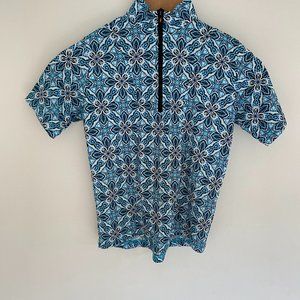 Kerrits, Blue, Horse riding shirt, Kids Medium, Zip up